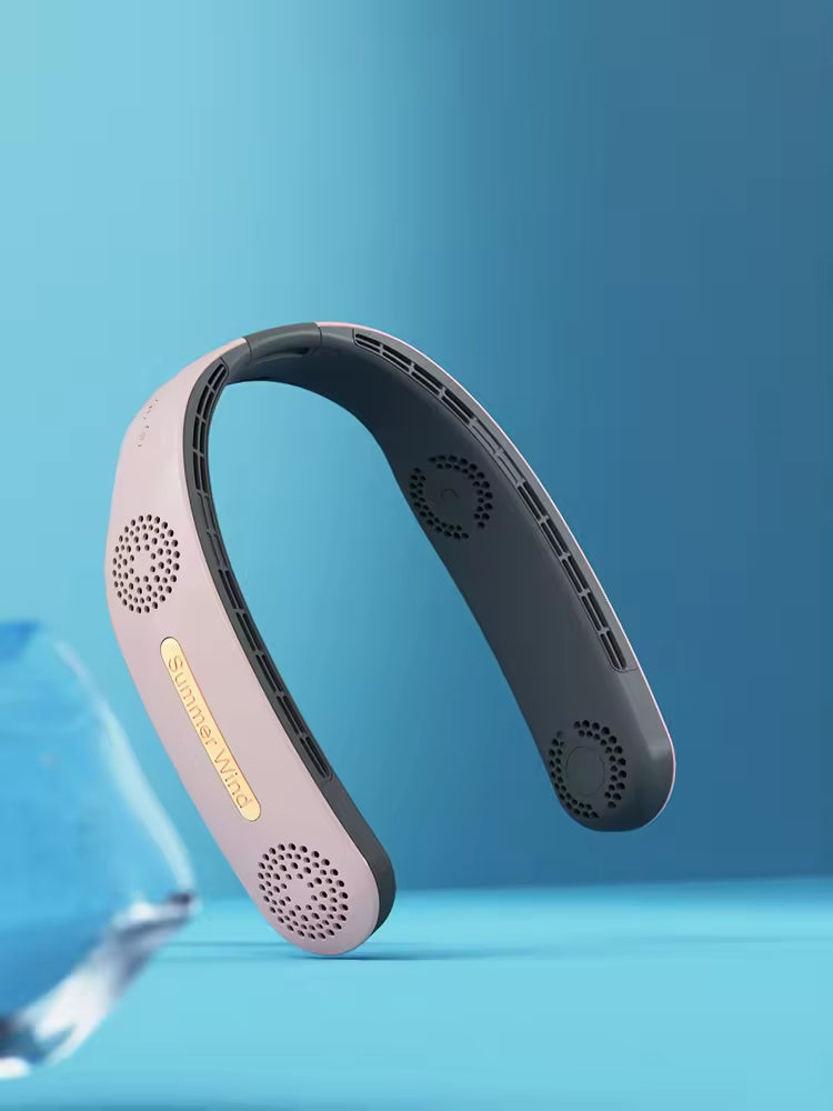 Utomhus sport-USB-fällbar bladlös hängande halsfläkt