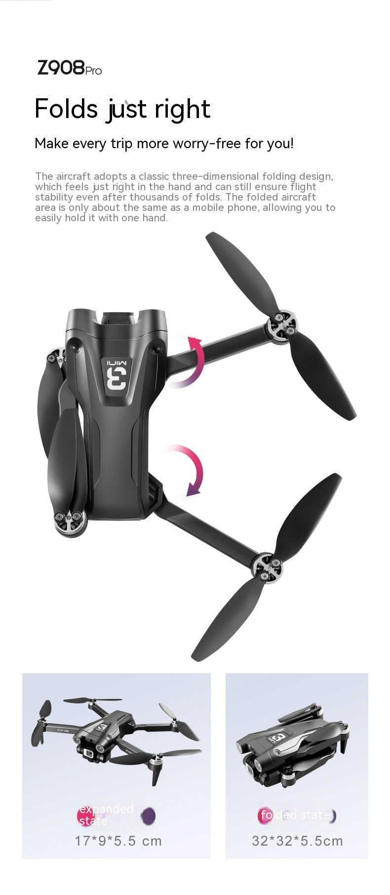 UAV med optisk flödespositionering och dubbelkamera