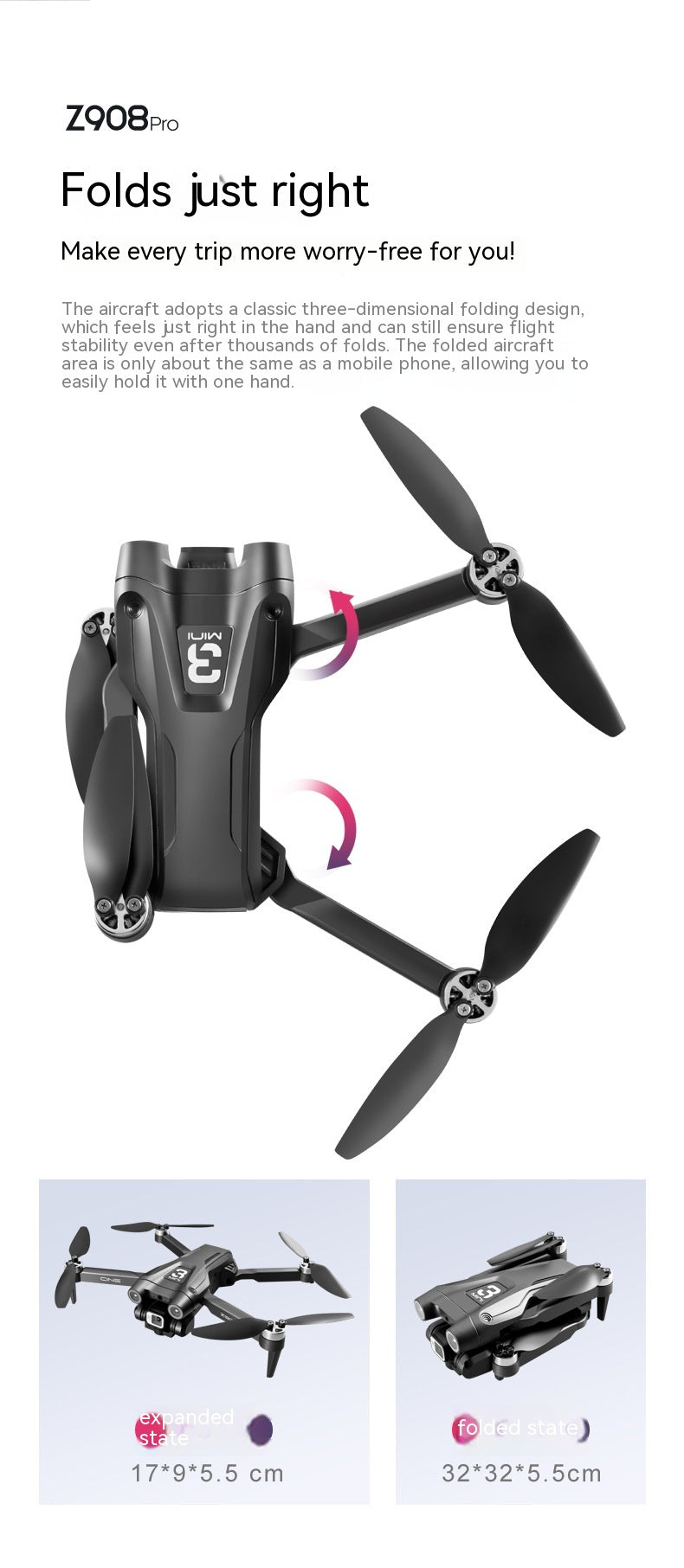 UAV med optisk flödespositionering och dubbelkamera