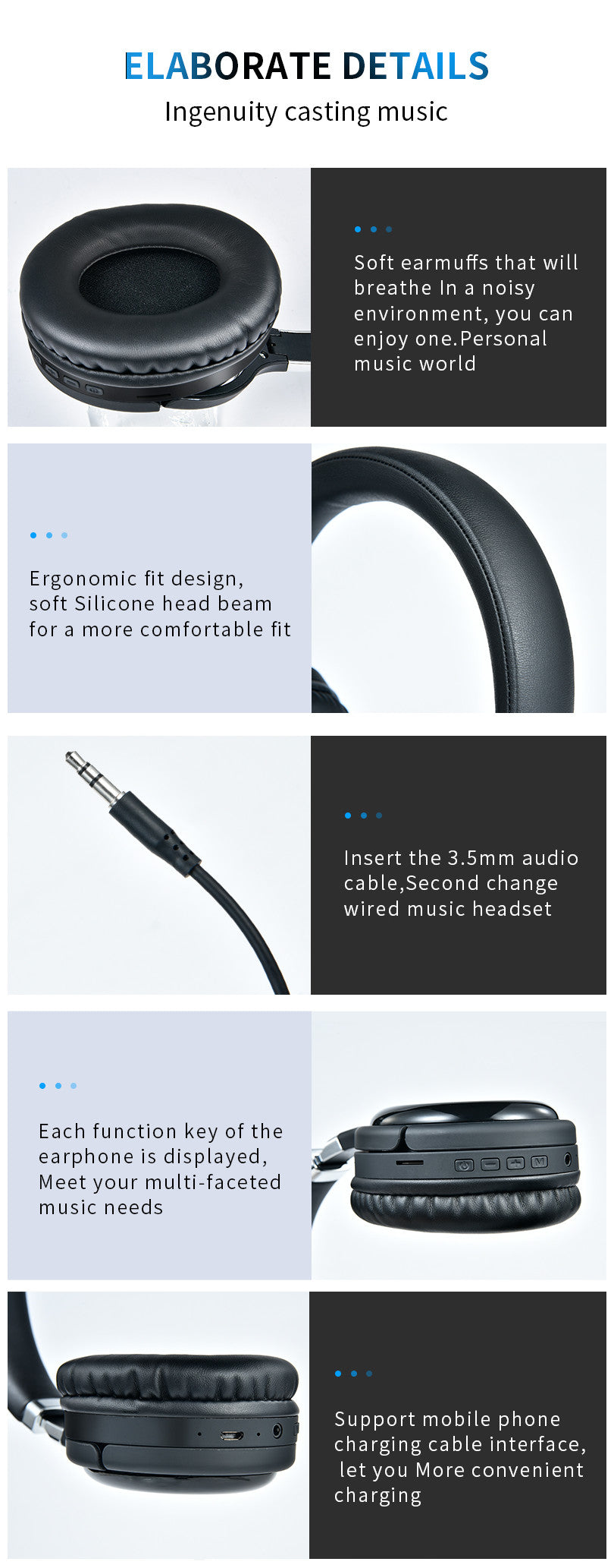 True wireless hörlurar TM061, BT5.0, öronsnäckor, gaming headset