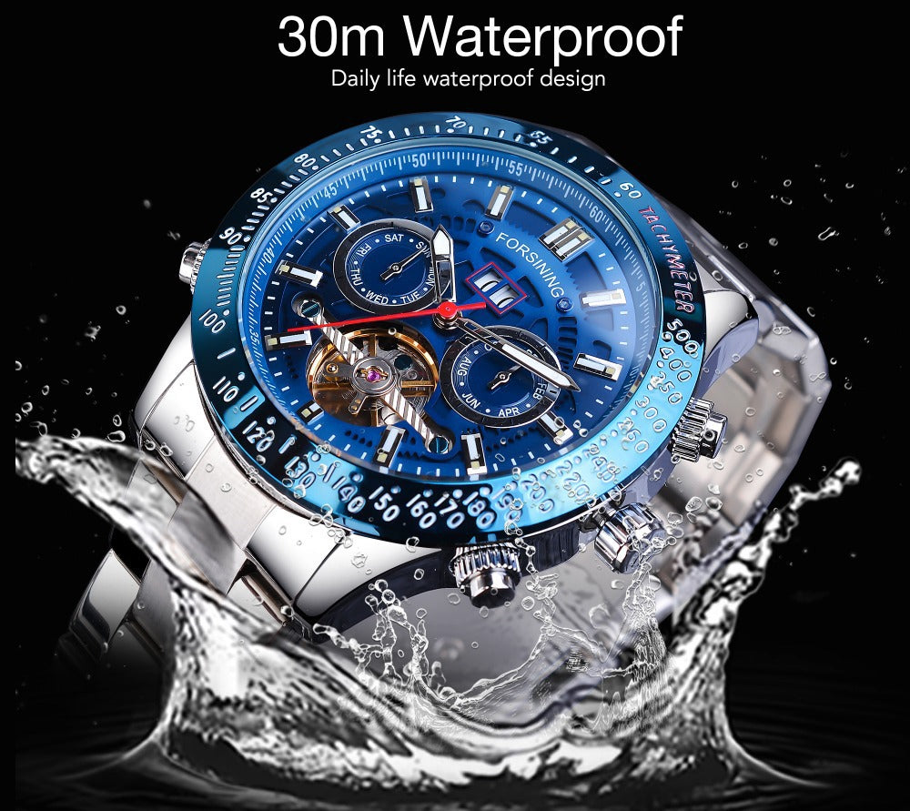 Multifunktionell Tourbillon Automatisk Mekanisk Klocka