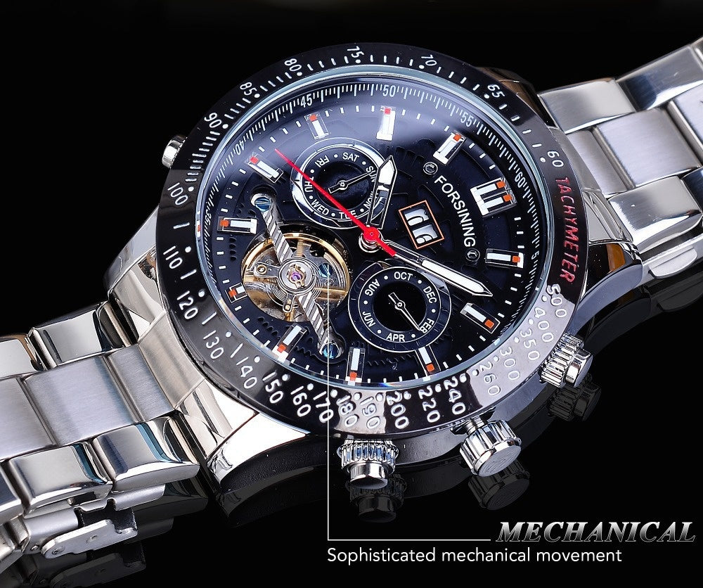 Multifunktionell Tourbillon Automatisk Mekanisk Klocka