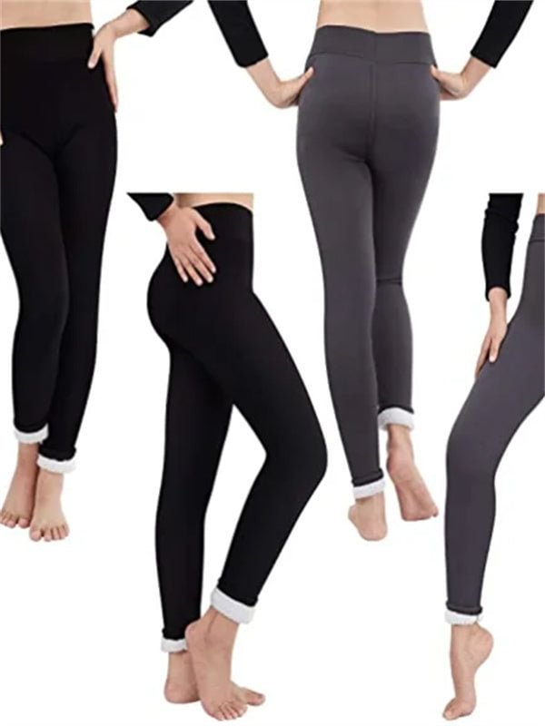 Kvinnors leggings med hög midja och höftlyft, fleecefodrade och designade som hajbyxor