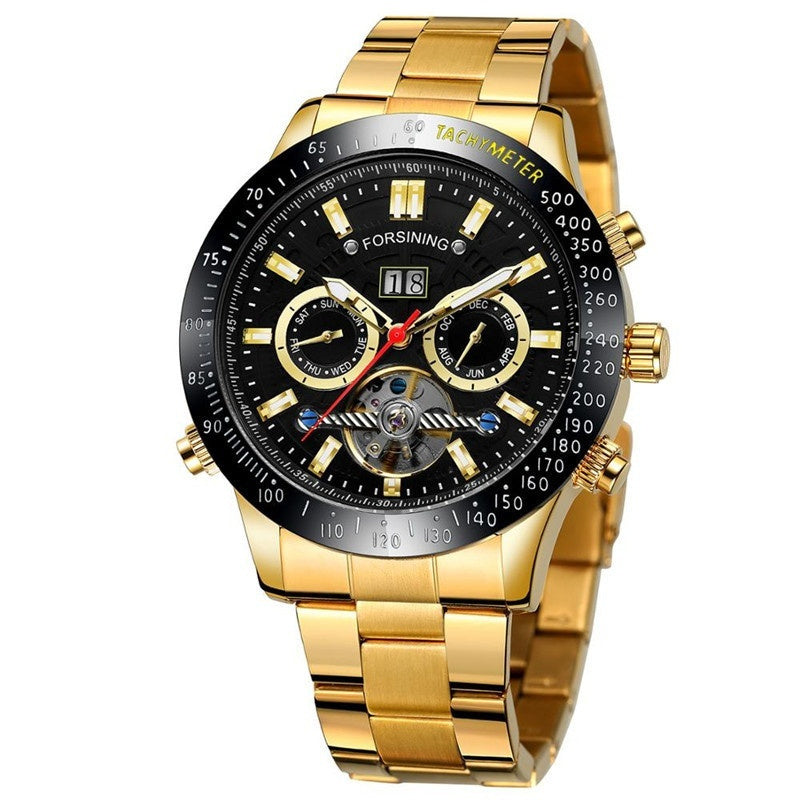 Multifunktionell Tourbillon Automatisk Mekanisk Klocka