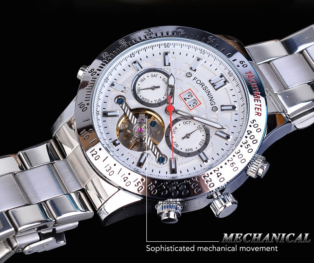Multifunktionell Tourbillon Automatisk Mekanisk Klocka