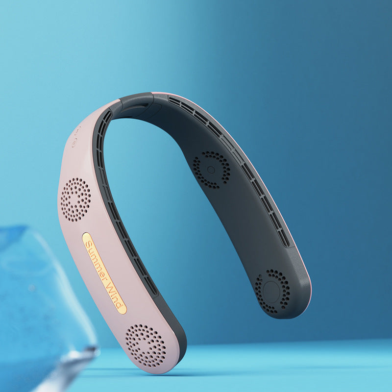 Utomhus sport-USB-fällbar bladlös hängande halsfläkt
