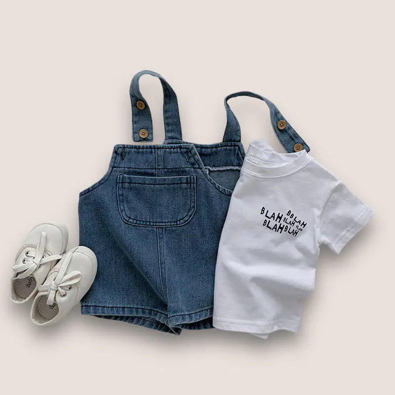Barn T-shirt och Jeansoverall