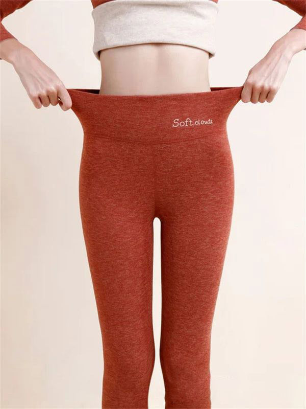Kvinnors leggings med hög midja och höftlyft, fleecefodrade och designade som hajbyxor