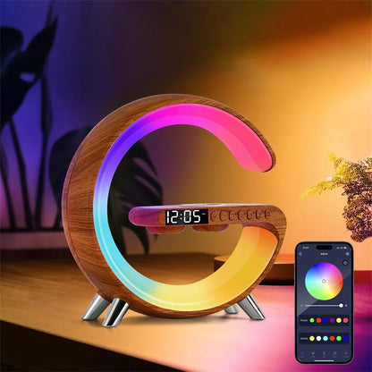 Ny Intelligent G-formad LED-lampa Bluetooth Speake Trådlös Laddare Atmosfär Lampa Appkontroll