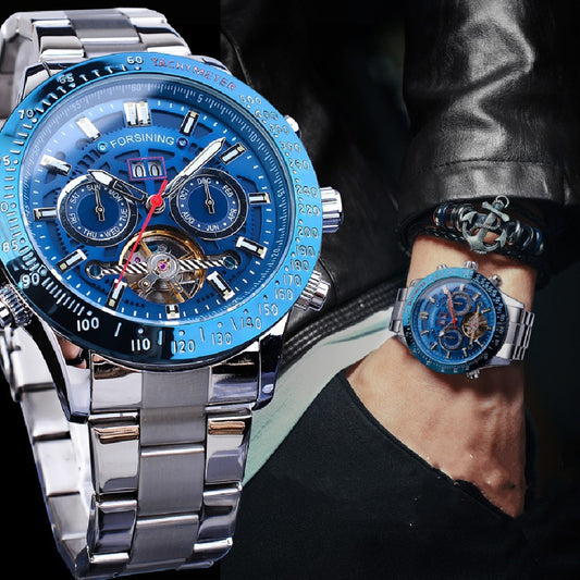 Multifunktionell Tourbillon Automatisk Mekanisk Klocka