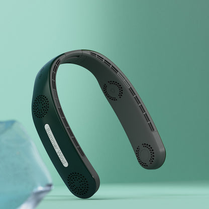 Utomhus sport-USB-fällbar bladlös hängande halsfläkt