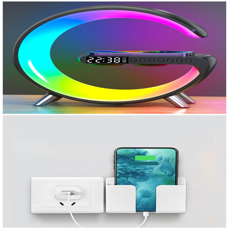 Ny Intelligent G-formad LED-lampa Bluetooth Speake Trådlös Laddare Atmosfär Lampa Appkontroll
