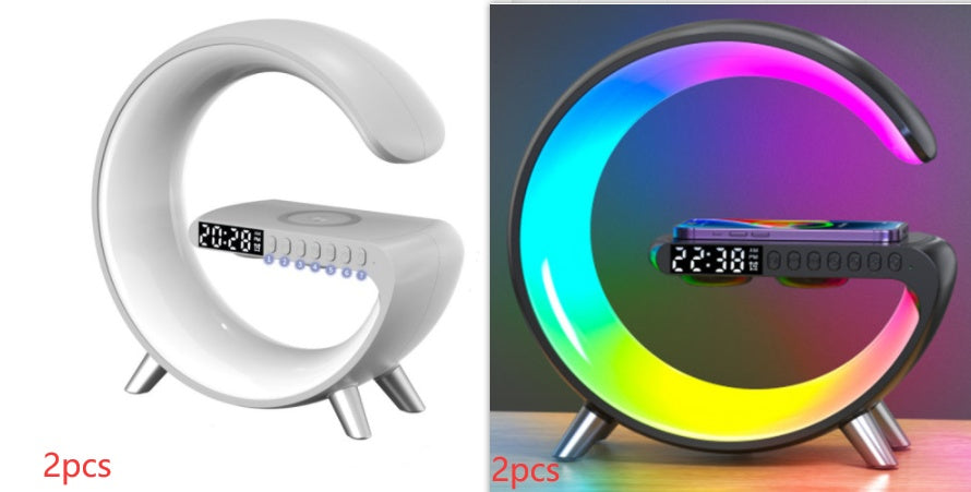 Ny Intelligent G-formad LED-lampa Bluetooth Speake Trådlös Laddare Atmosfär Lampa Appkontroll
