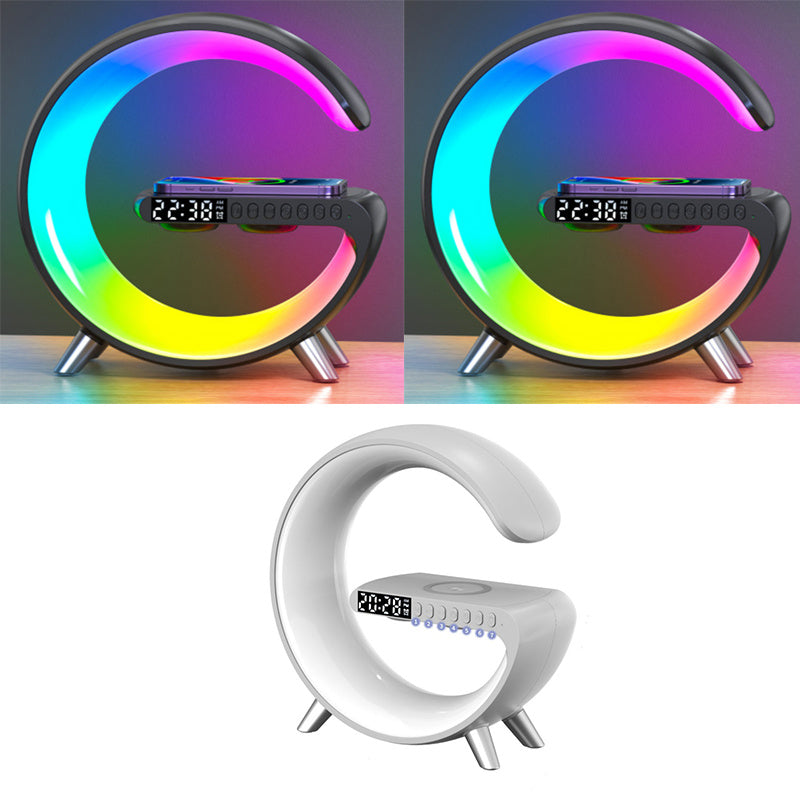 Ny Intelligent G-formad LED-lampa Bluetooth Speake Trådlös Laddare Atmosfär Lampa Appkontroll